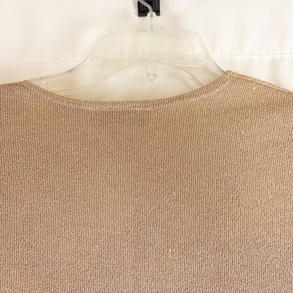 Maria Gabrielle vintage gold cardigan top with shell buttons on hanger image 8