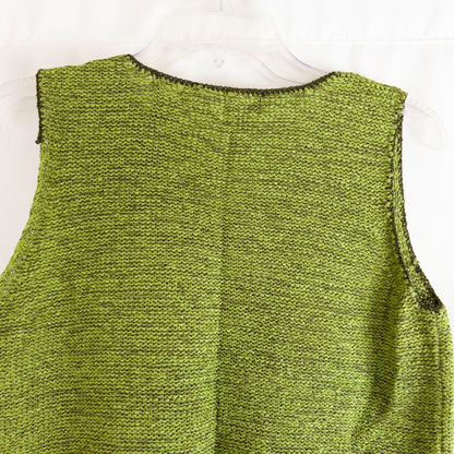 Crazy Horse vintage green knit sweater vest with v-neck and sleeveless design image 4