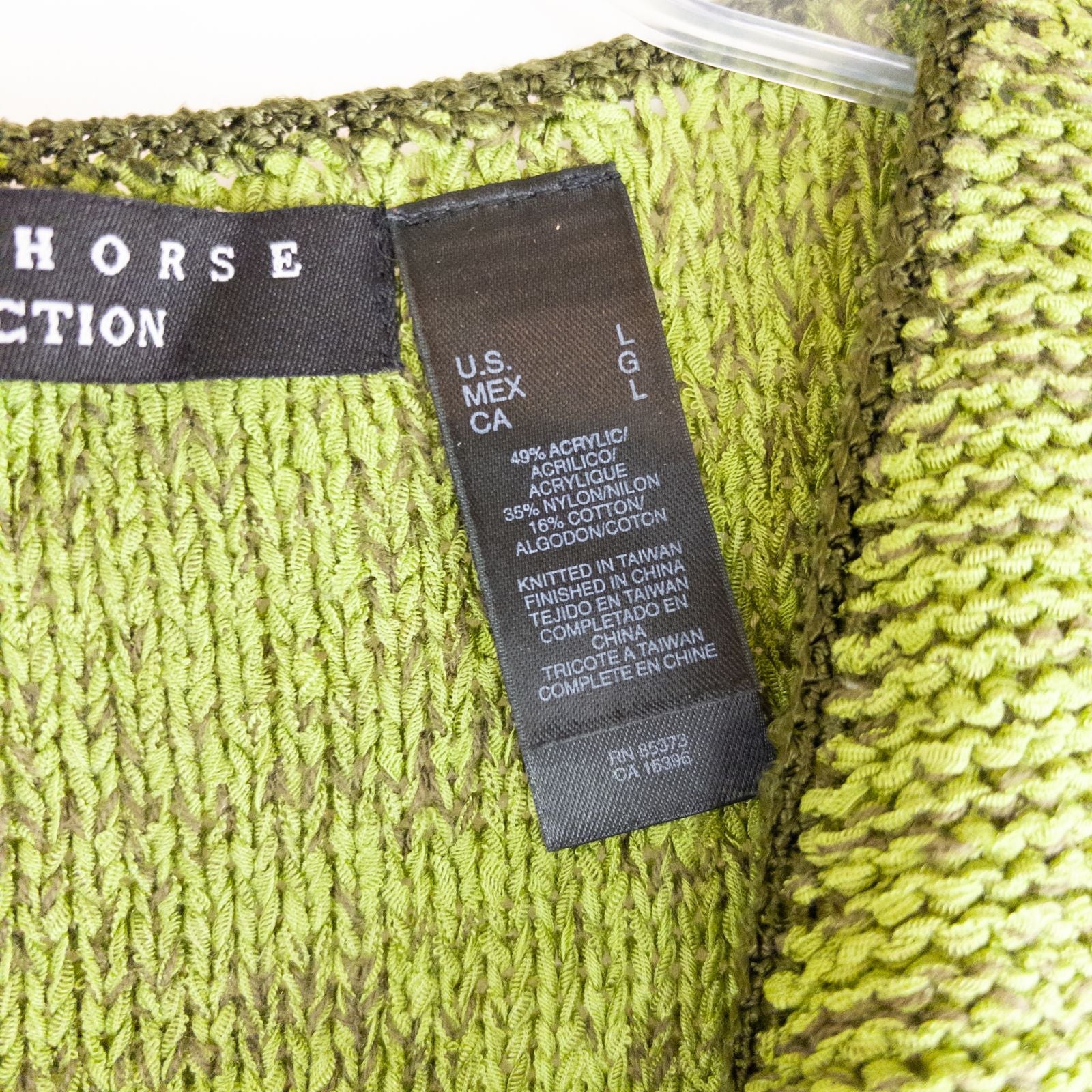 Crazy Horse vintage green knit sweater vest with v-neck and sleeveless design image 7