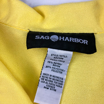 Sag Harbor Vintage Yellow Button Front Blouse Womens Small