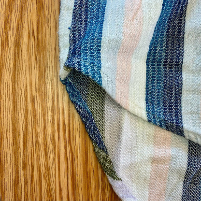 Sonoma Multicolor Striped Blue Cotton Button-up Shirt Blouse Womens Medium