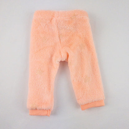 Members Mark pink and white fleece unicorn doll outfit including top with unicorn face and matching pink pants image 5