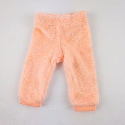Members Mark pink and white fleece unicorn doll outfit including top with unicorn face and matching pink pants image 4
