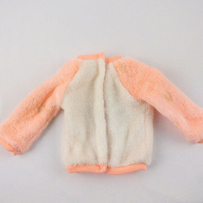 Members Mark pink and white fleece unicorn doll outfit including top with unicorn face and matching pink pants image 3
