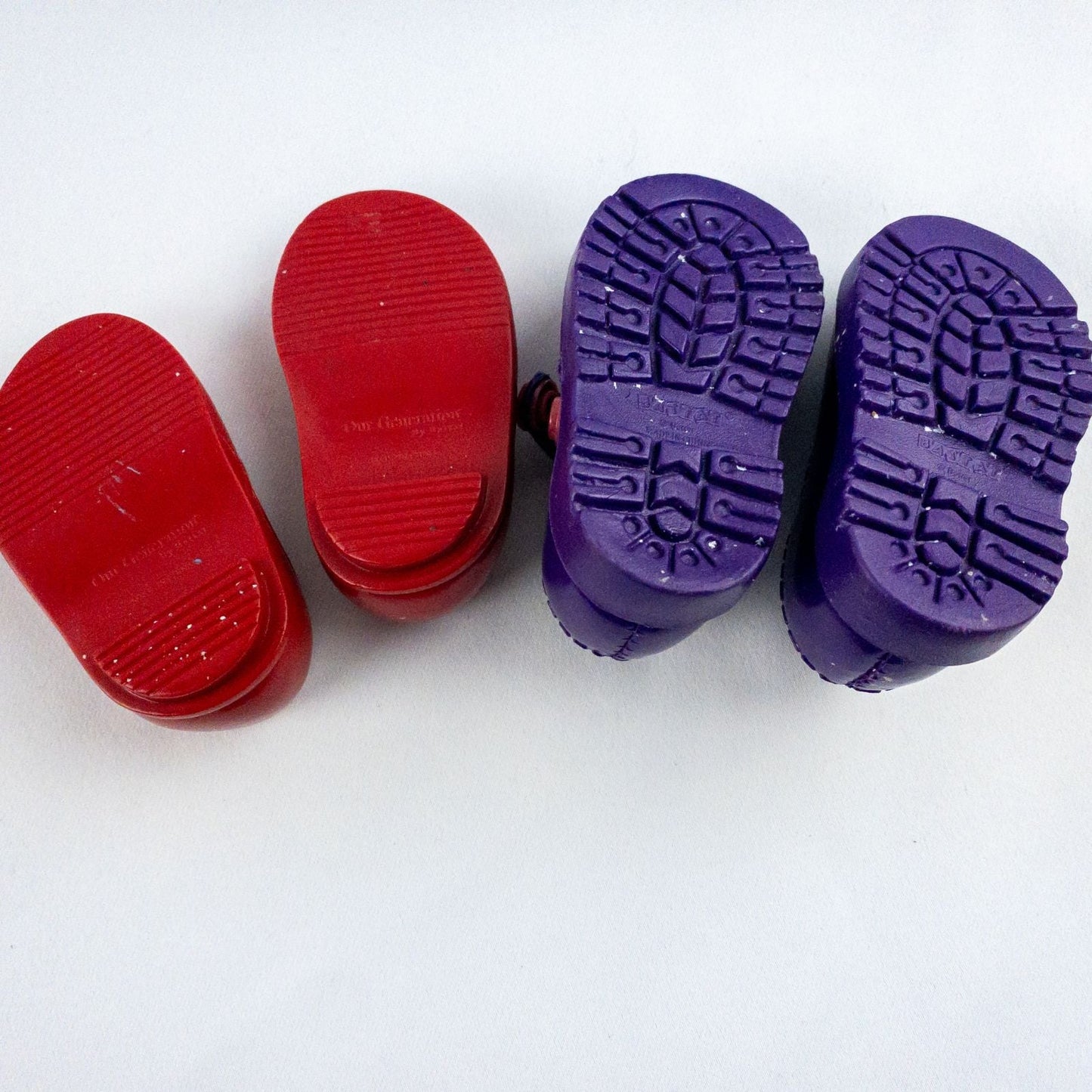 Lot of 13 Battat Our Generation doll clothing shoes and accessories in multiple colors including purple, red, gold, and blue image 7