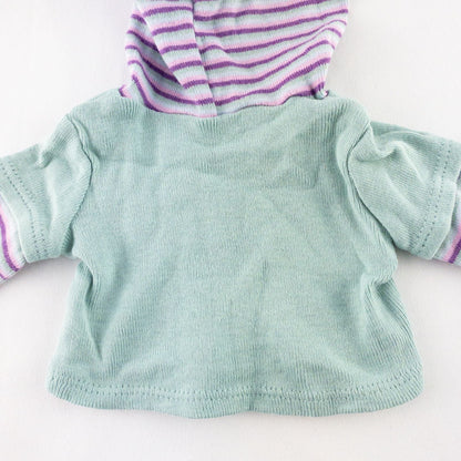 American Girl Adventure Outfit teal purple striped hoodie doll top front and back views with label and condition details image 6
