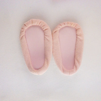 American Girl pink ballet dress with sequin bodice and tulle skirt with matching slippers laid flat on white background showing front and back details image 13