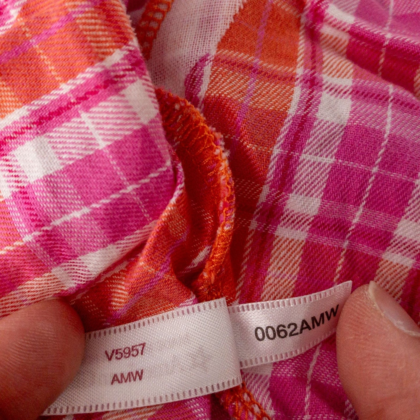 American Girl Bitty Baby pink & orange plaid top and matching orange knit hat doll outfit image 8