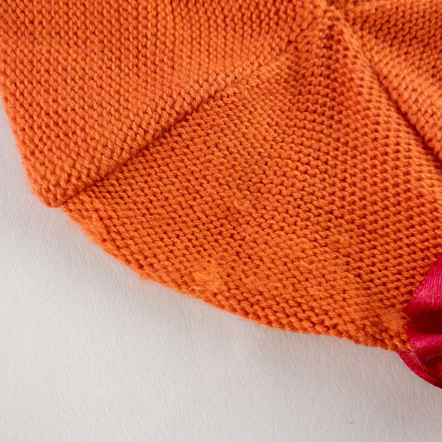 American Girl Bitty Baby pink & orange plaid top and matching orange knit hat doll outfit image 10