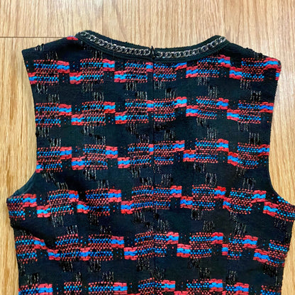 Trina Turk Good Night Tweed Black Scoop Neck Mini Sheath Dress Womens 2