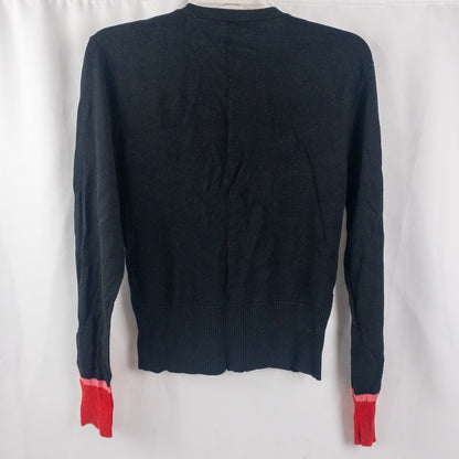 Tail Black Red Colorblock Cardigan Sweater Womens Medium