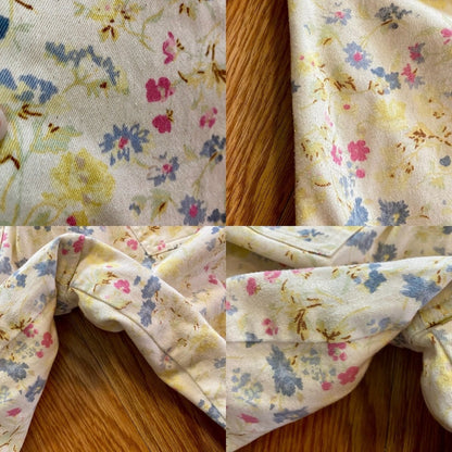Coldwater Creek Vintage Yellow Pastel Floral Pants Jeans Womens 8