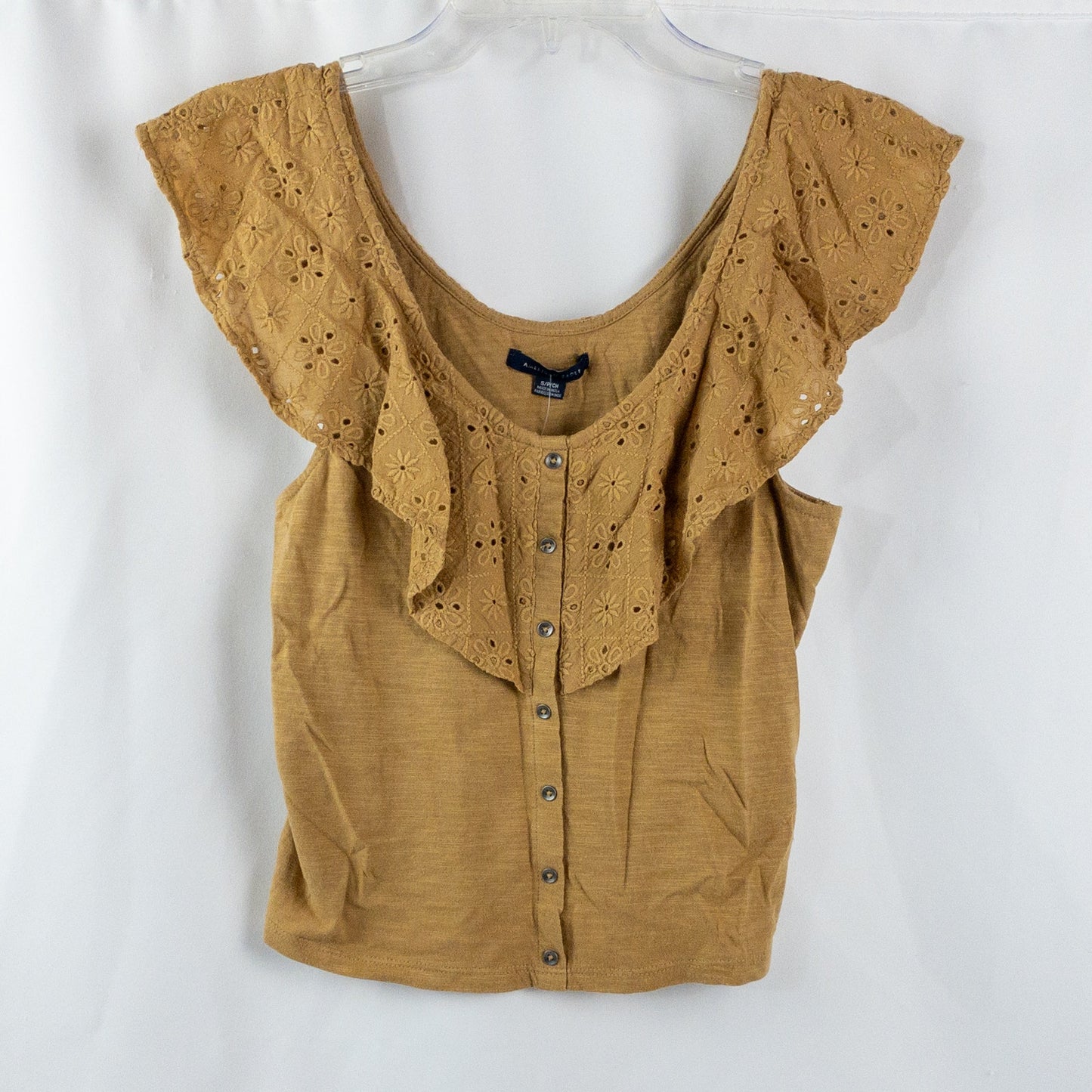 American Eagle Brown Floral Tank Top Blouse Womens Small