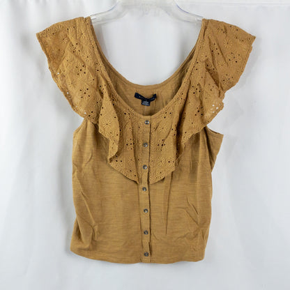 American Eagle Brown Floral Tank Top Blouse Womens Small