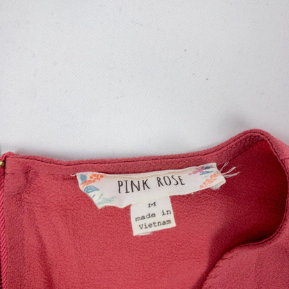 Pink Rose Sheer Pink Blouse Shirt Womens Medium