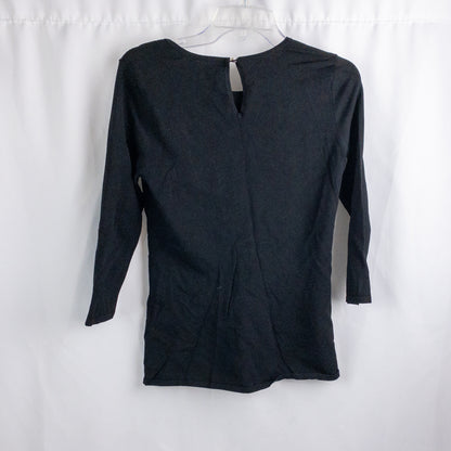 White House Black Market Black Embellished Beaded Sweater Womens Small
