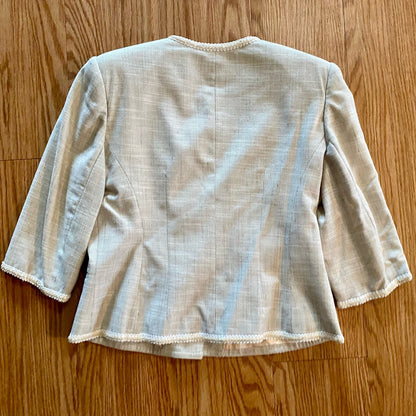Leslie Fay Suits Vintage Gray Checkered Jacket Blazer Womens 8 Medium