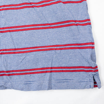 Brooks Brothers Retro Blue Red Striped Polo Shirt Mens Large