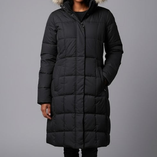 Eddie Bauer Goose Down Ski Lodge Puffer Parka Jacket Coat Womens Small