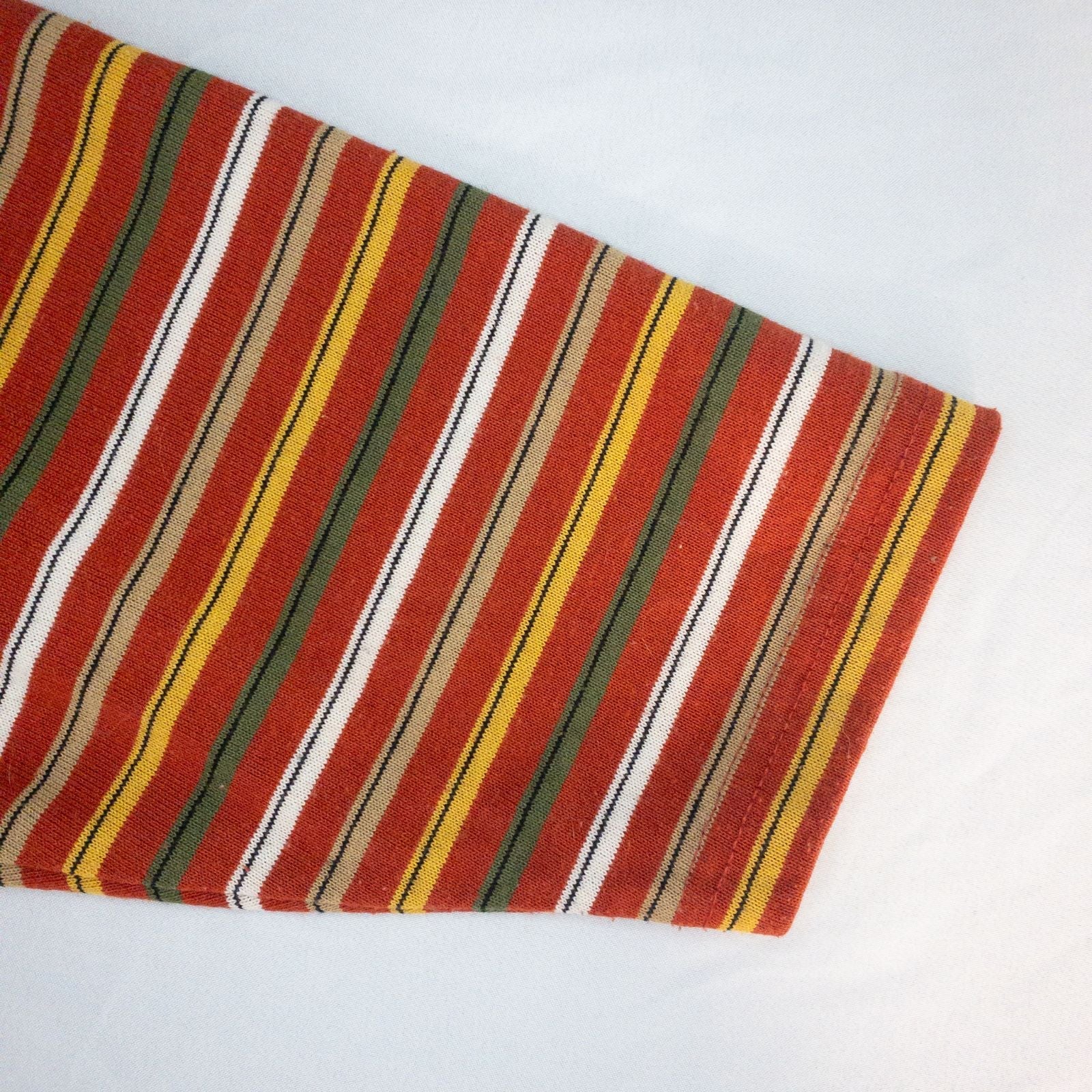 Chaus vintage striped orange and red top with 3/4 length sleeves and button front image 4