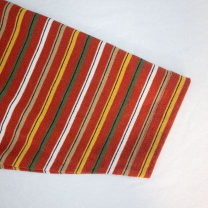 Chaus vintage striped orange and red top with 3/4 length sleeves and button front image 4