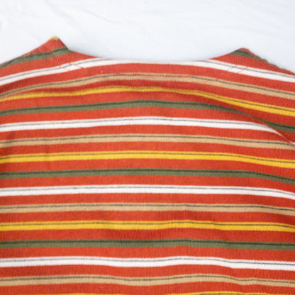 Chaus vintage striped orange and red top with 3/4 length sleeves and button front image 8