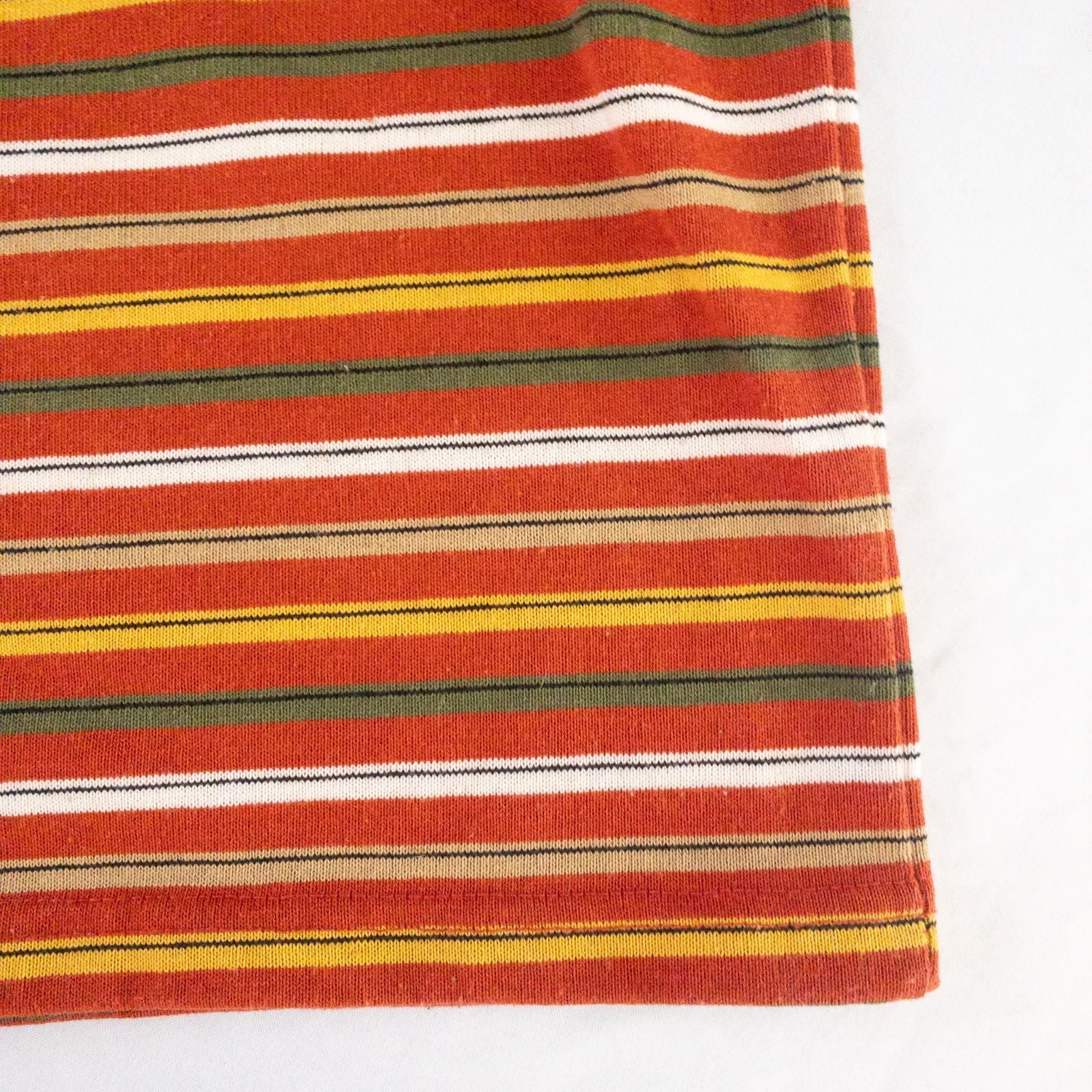 Chaus vintage striped orange and red top with 3/4 length sleeves and button front image 5