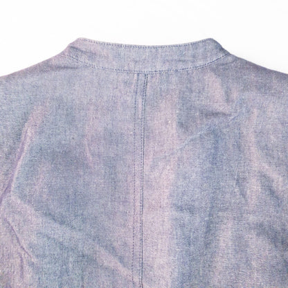 Jones New York vintage blue denim zip jacket women's size 14 with padded shoulders and side pockets image 8