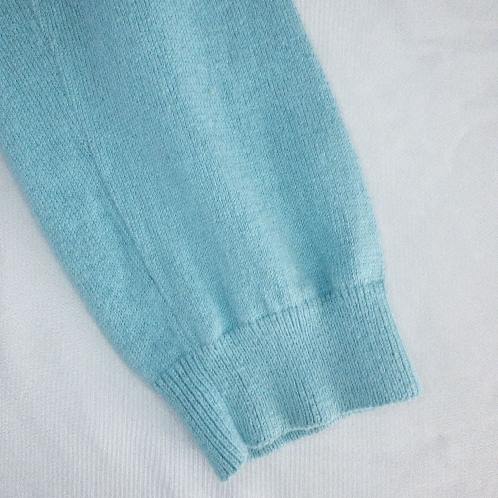Lands End marine blue cotton cashmere tie cardigan with buttons and bow neck detail for women, size large, new with tags image 10