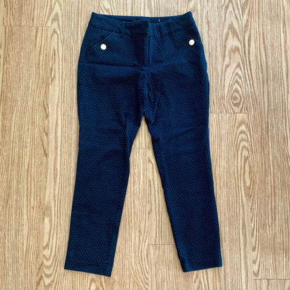 Anne Klein Slim Black White Polka Dot Chino Ankle Pants Womens 4