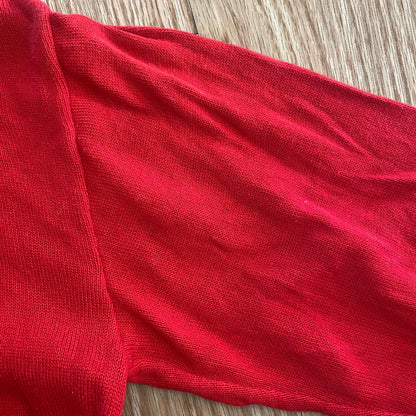 Pendleton Red Mock Neck Cotton Sweater Womens Small Petite