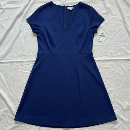 Maison Jules Blu Notte Fit & Flare Blue Pleated Mini Dress Womens Large
