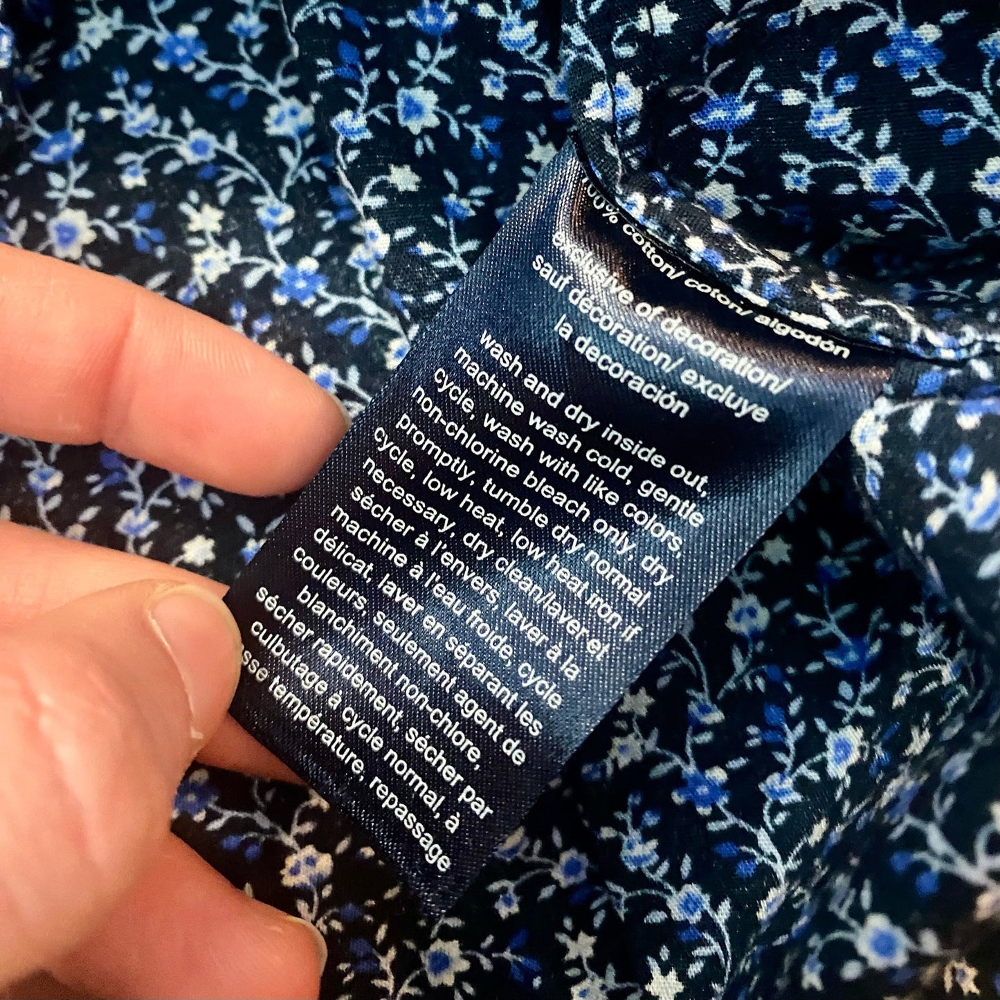 Tommy Hilfiger Blue Floral Quarter Zip Shirt Womans Large