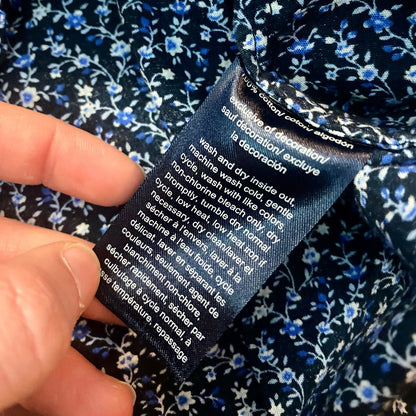 Tommy Hilfiger Blue Floral Quarter Zip Shirt Womans Large