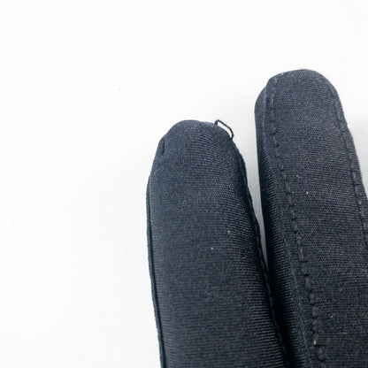 Totes Isotoner Black Leather Patch Nylon Gloves Womens Small 6