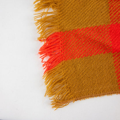 Handmade Brown Yellow Red Woven Tassel Scarf Unisex Mens Womens One Size