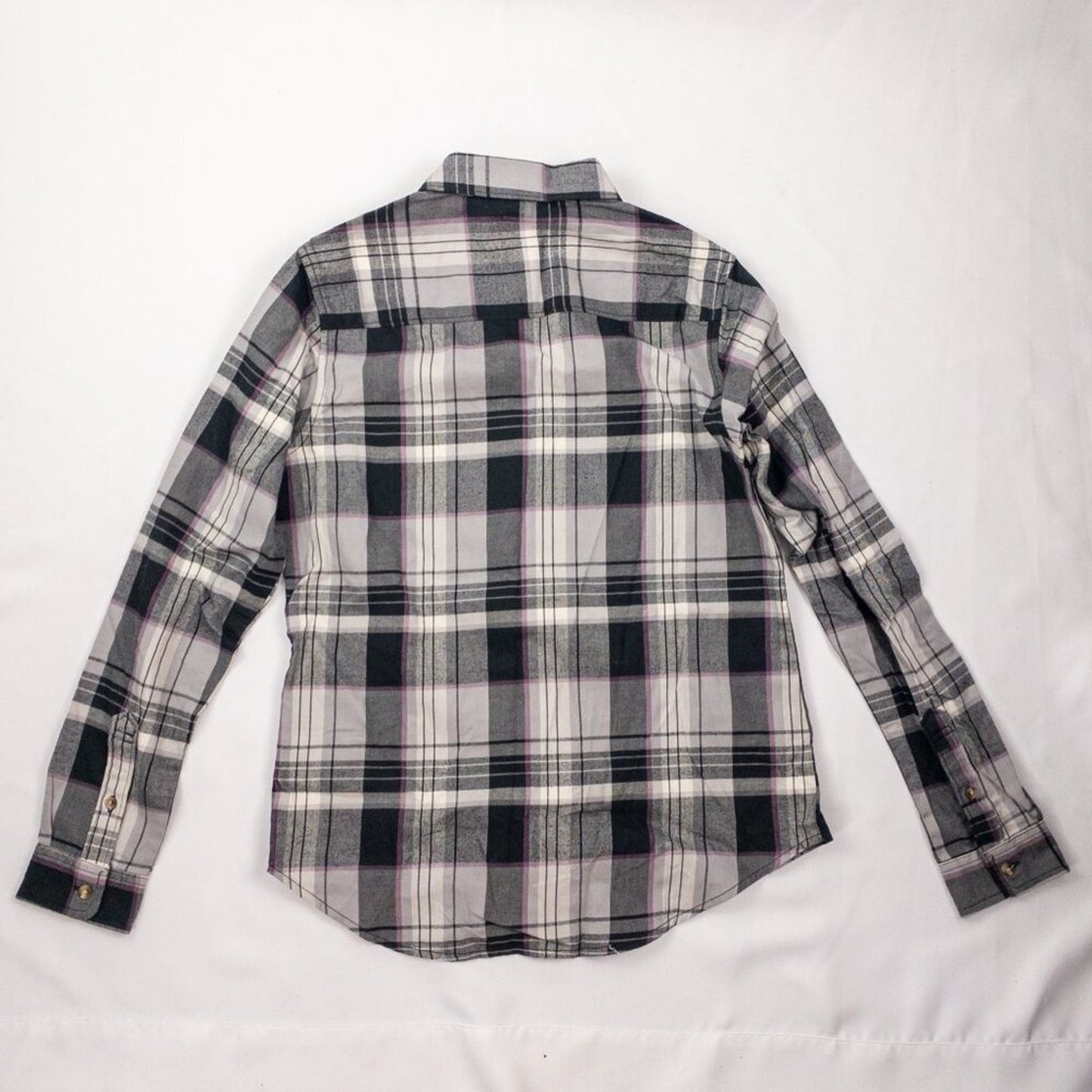 The North Face Berkeley Gray Plaid Organic Cotton Flannel Shirt Womens Medium