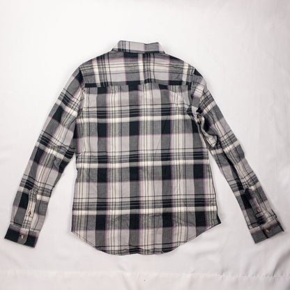 The North Face Berkeley Gray Plaid Organic Cotton Flannel Shirt Womens Medium
