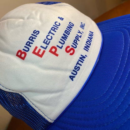 Vernon Burris Electric Indiana Vintage Blue Trucker Hat Unisex Mens One Size