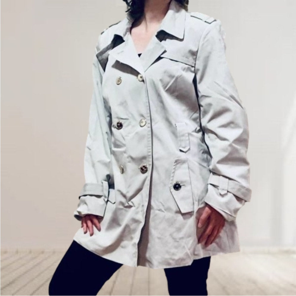 Calvin Klein Long Tan Trench Coat Womens XLarge