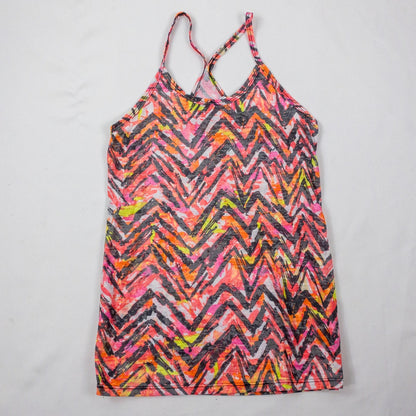 Delias Neon Pink Chevron Racerback Tank Top Womens Medium