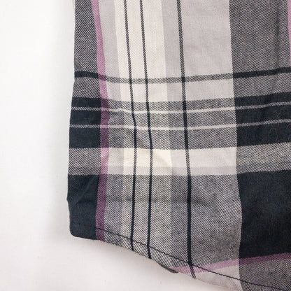 The North Face Berkeley Gray Plaid Organic Cotton Flannel Shirt Womens Medium