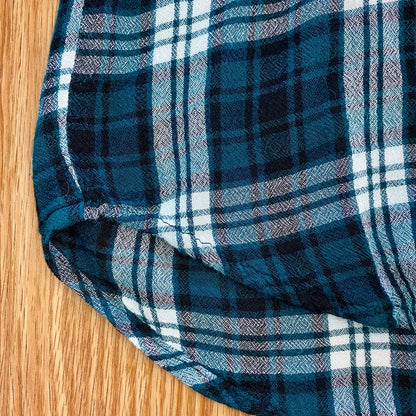 Forever 21 Teal Green Plaid Button-up Shirt Womens Large