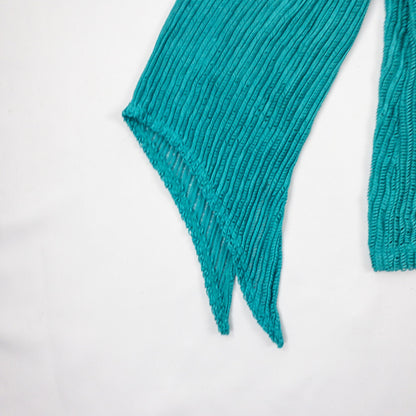 Maggie Barnes Teal Green Ribbed Open Cardigan Womens 1X 18 / 20 Plus Size