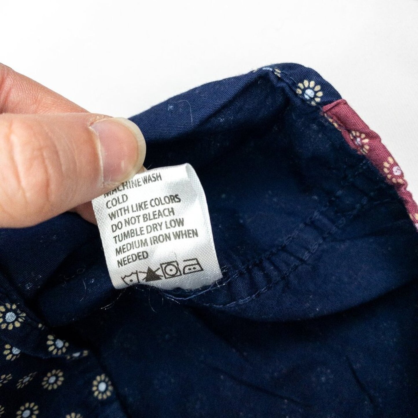 Paper Denim & Cloth Navy Floral Print Button Down Shirt Mens Medium