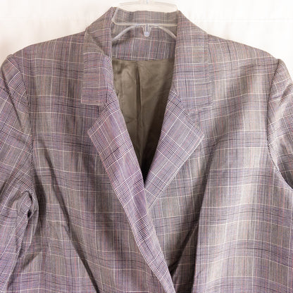 WLBW Vintage Gray Stripe Oversized USA Made Blazer Womens 12 Large