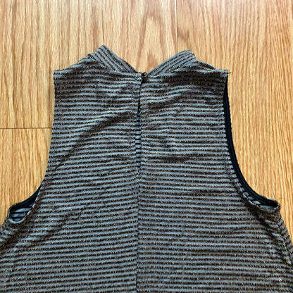 Everly Gold Metallic Stripe Mini Shift Dress Womens Small