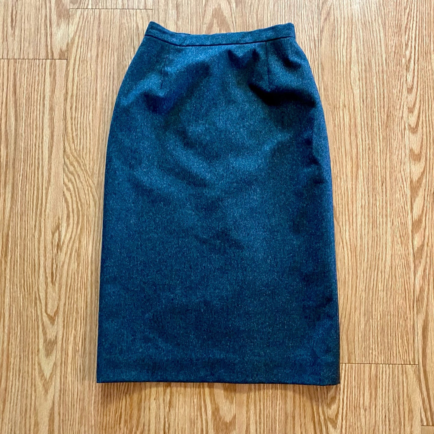 Ralph Lauren Vintage Gray Wool Midi Pencil Skirt Womens 8