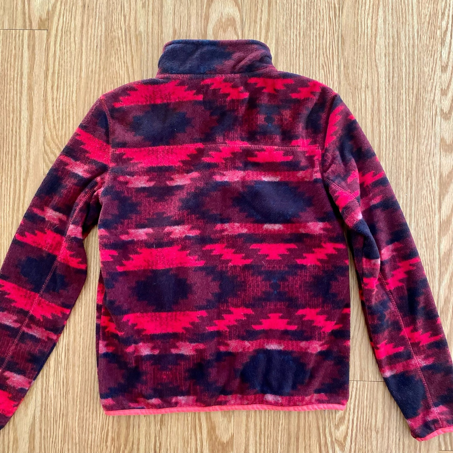 Aeropostale Pink Tribal Fleece Quarter Zip Sweater Top Womens Medium