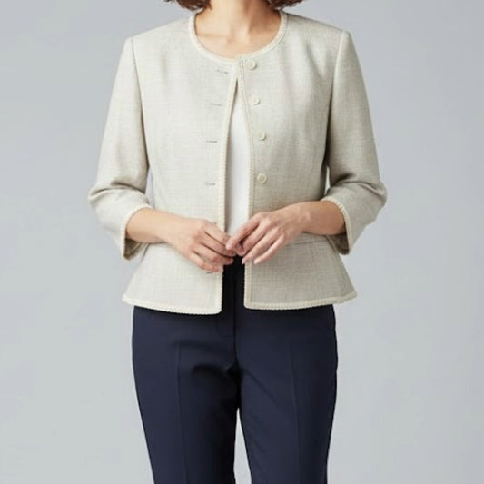 Leslie Fay Suits Vintage Gray Checkered Jacket Blazer Womens 8 Medium